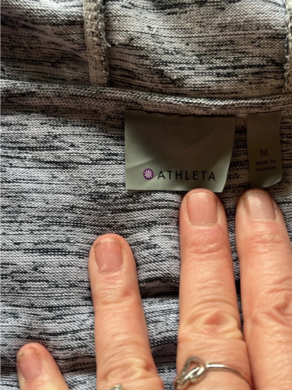 Athleta Gray Marled Hooded Zip-Front Bomber Jacket
